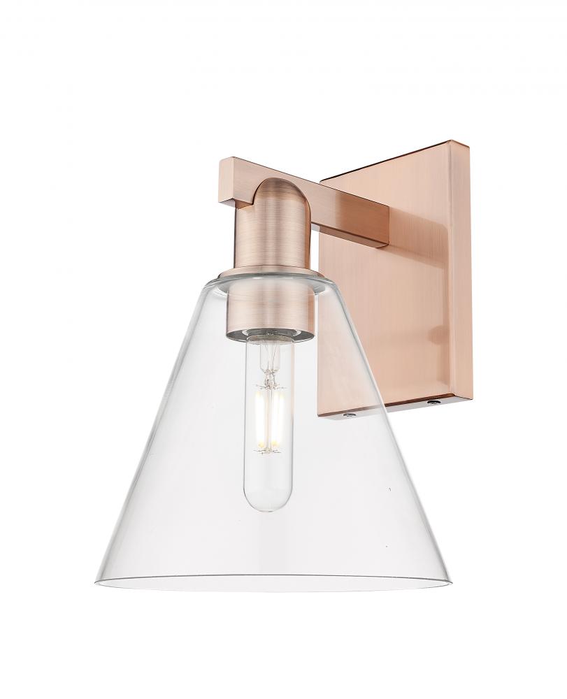 Berkshire Glass - 1 Light - 8 inch - Antique Copper - Sconce