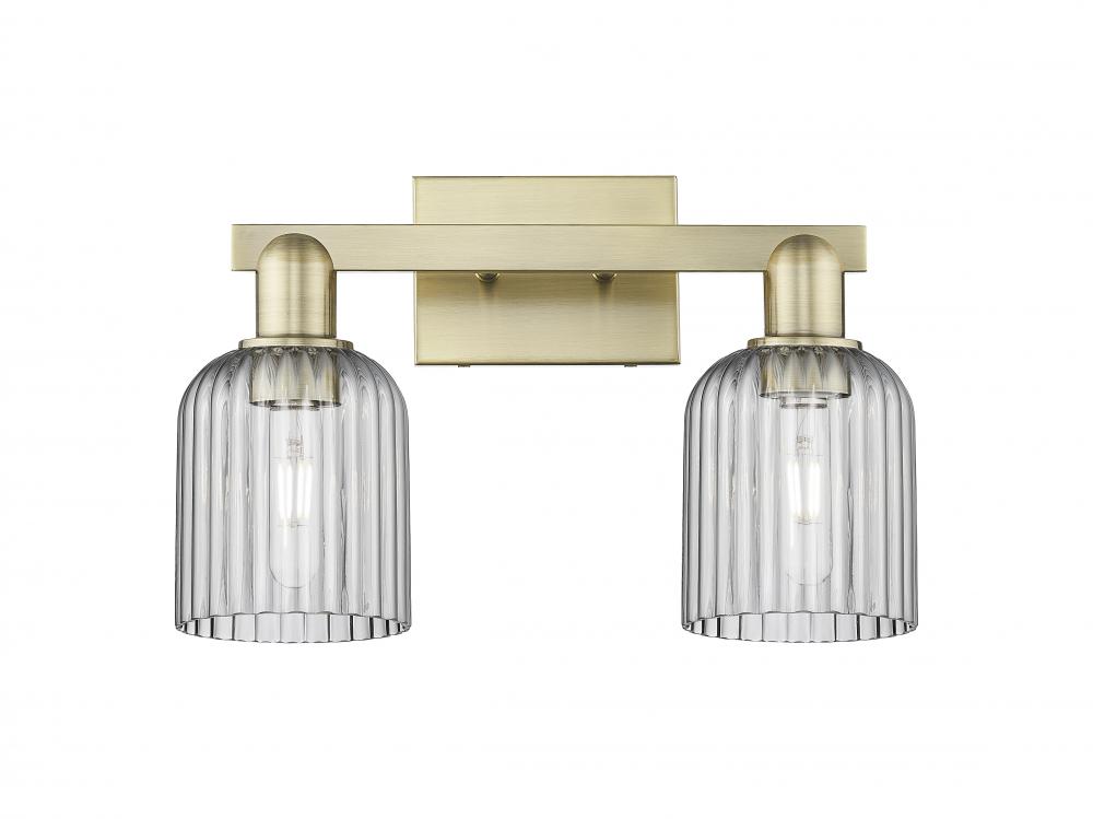 Bridal Veil - 2 Light - 16 inch - Antique Brass - Bath Vanity Light