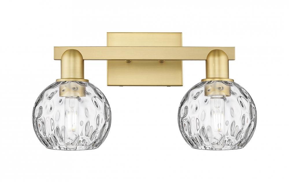 Athens Water Glass - 2 Light - 17 inch - Satin Gold - Bath Vanity Light