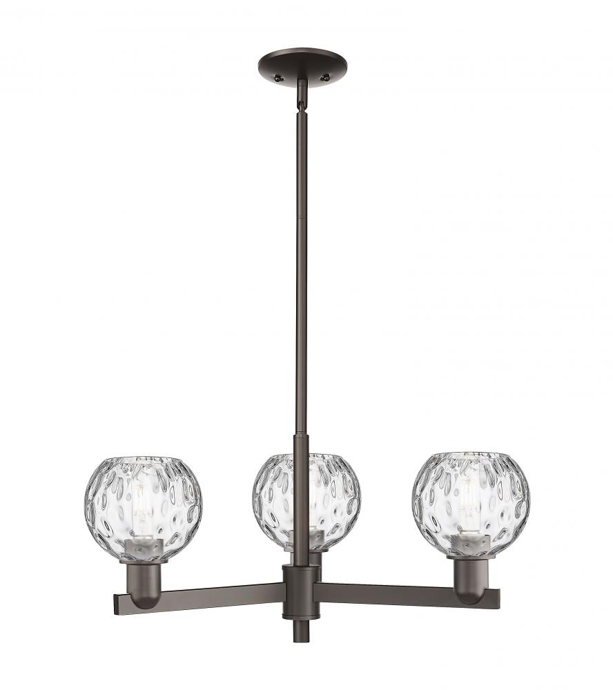 Athens Water Glass - 3 Light - 28 inch - Oil Rubbed Bronze - Stem hung - Flush Mount