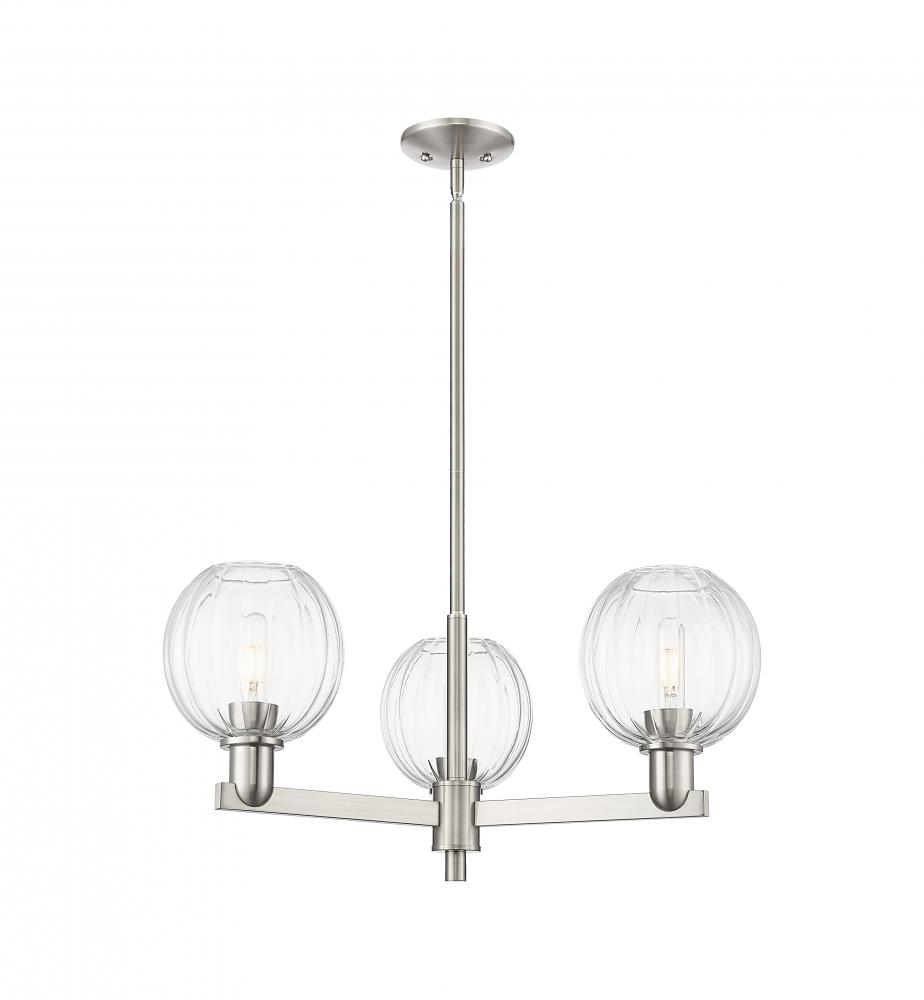 Preston Globe - 3 Light - 18 inch - Satin Nickel - Flush Mount