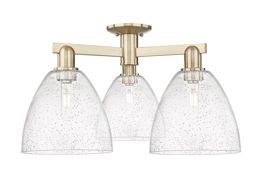 Bristol - 3 Light - 27 inch - Champagne Bronze - Semi-Flush Mount