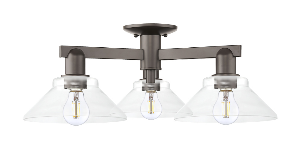 Orwell - 3 Light - 26 inch - Oil Rubbed Bronze - Semi-Flush Mount