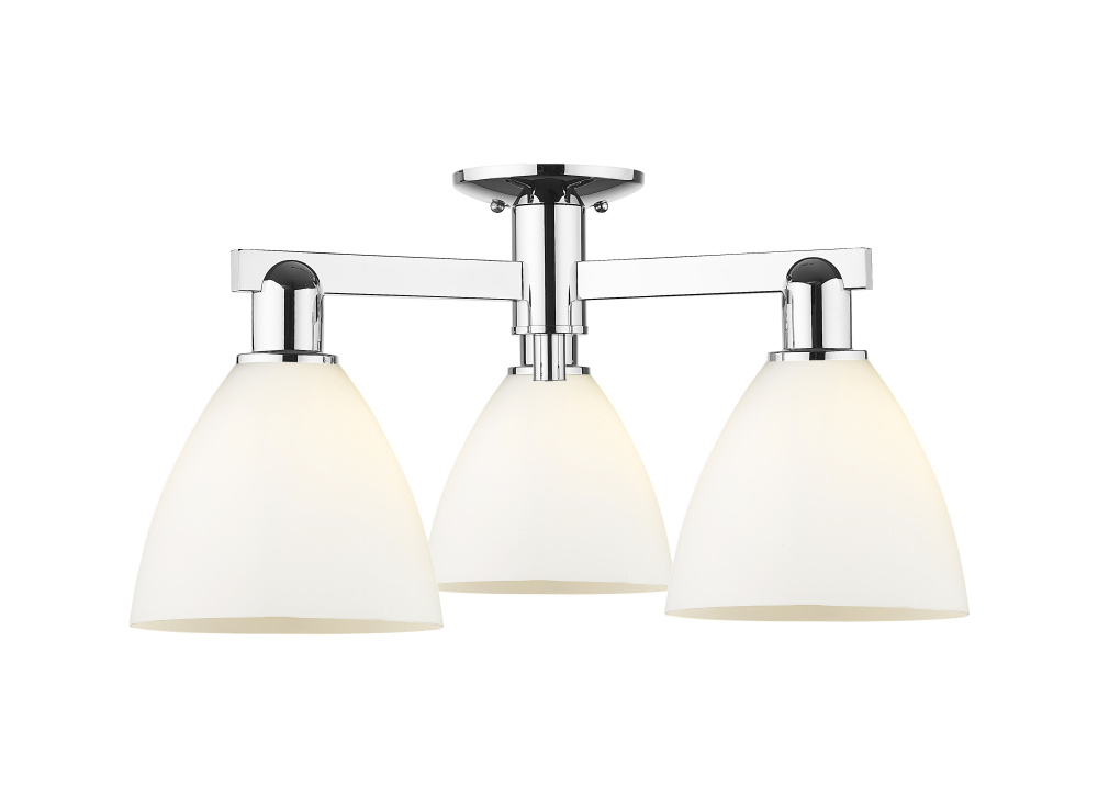 Bristol - 3 Light - 25 inch - Polished Chrome - Semi-Flush Mount