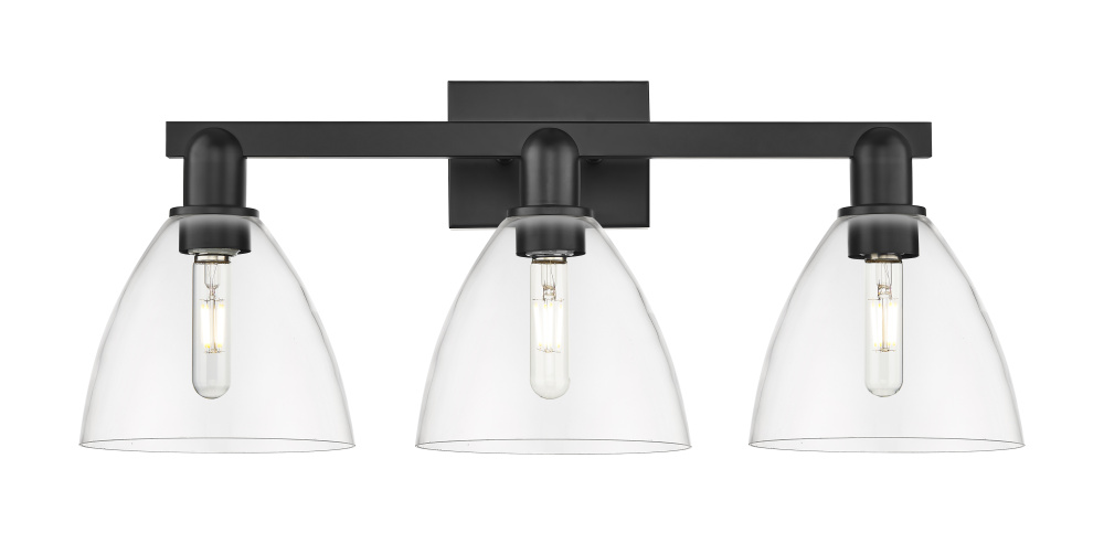 Bristol - 3 Light - 27 inch - Matte Black - Bath Vanity Light
