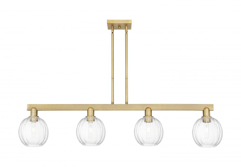Preston Globe - 4 Light - 48 inch - Brushed Brass - Cord hung - Island Light