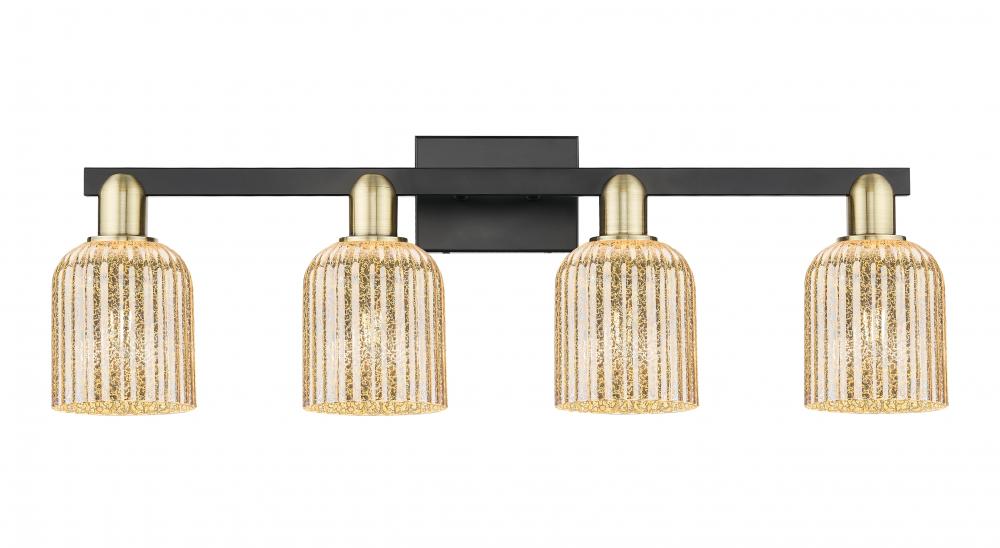 Bridal Veil - 4 Light - 36 inch - Black Antique Brass - Bath Vanity Light