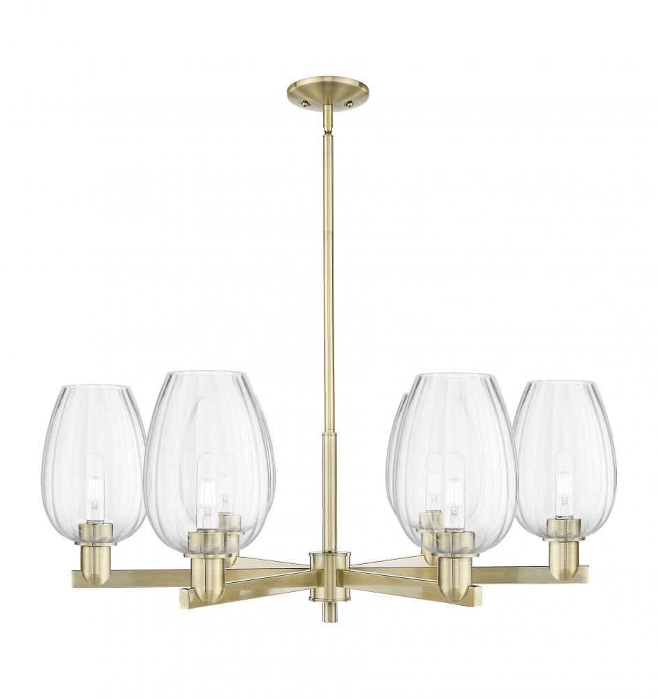 Preston Flute - 6 Light - 24 inch - Satin Gold - Chandelier