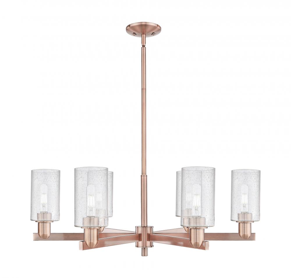 Clymer - 6 Light - 34 inch - Antique Copper - Stem hung - Chandelier