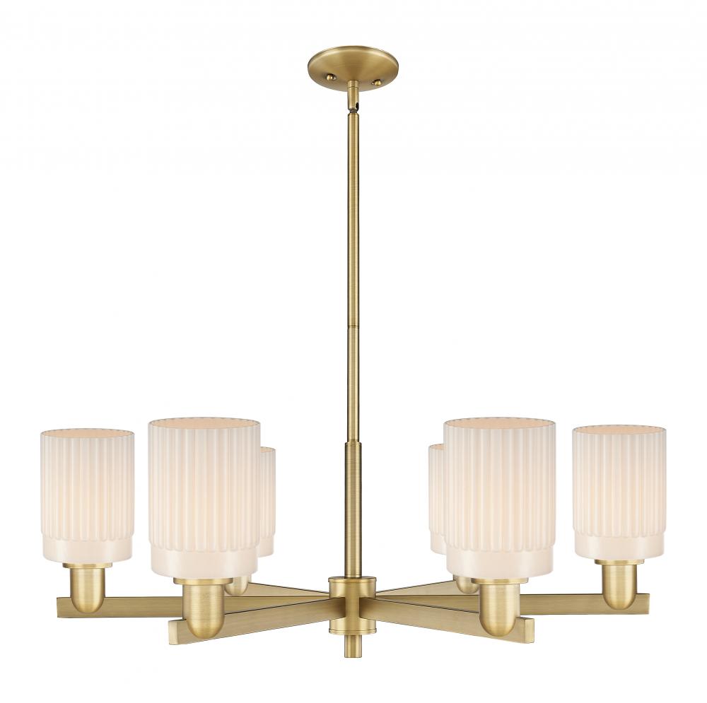 Hadley - 6 Light - 34 inch - Satin Nickel - Stem hung - Chandelier