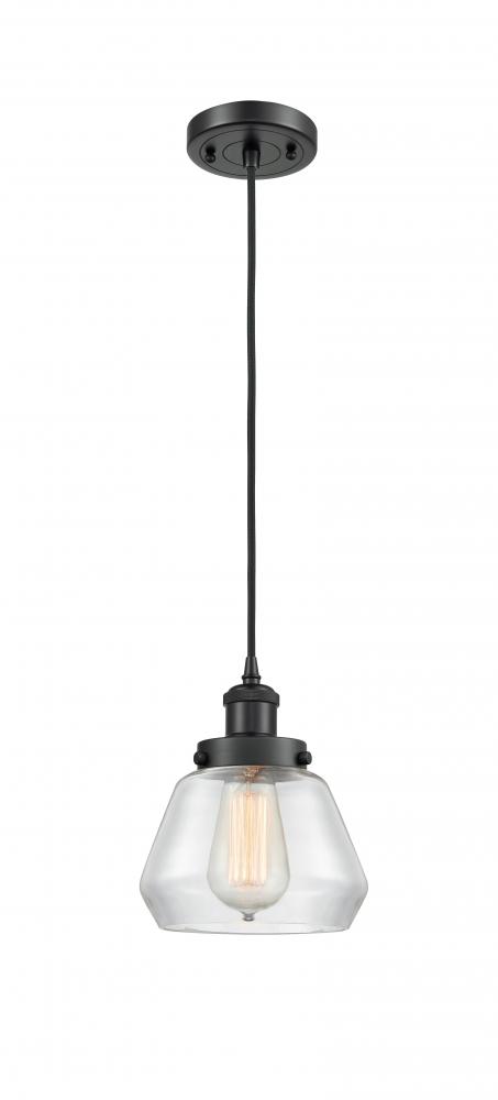 Fulton - 1 Light - 6 inch - Matte Black - Cord hung - Mini Pendant