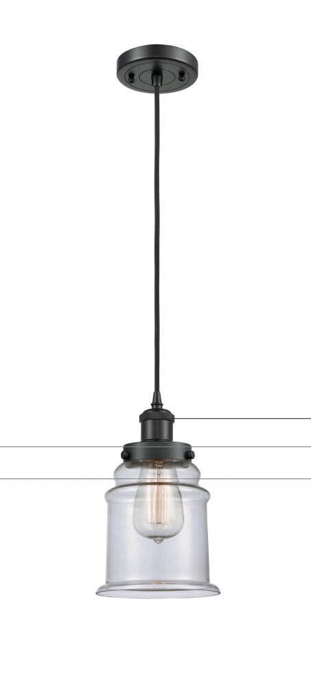 Canton - 1 Light - 6 inch - Matte Black - Cord hung - Mini Pendant