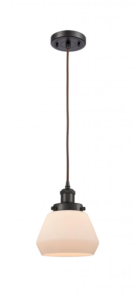 Fulton - 1 Light - 6 inch - Oil Rubbed Bronze - Cord hung - Mini Pendant