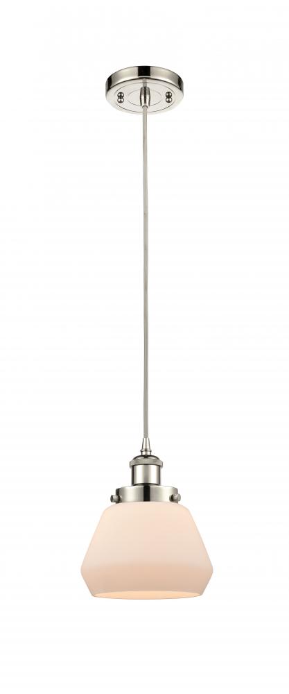 Fulton - 1 Light - 6 inch - Polished Nickel - Cord hung - Mini Pendant