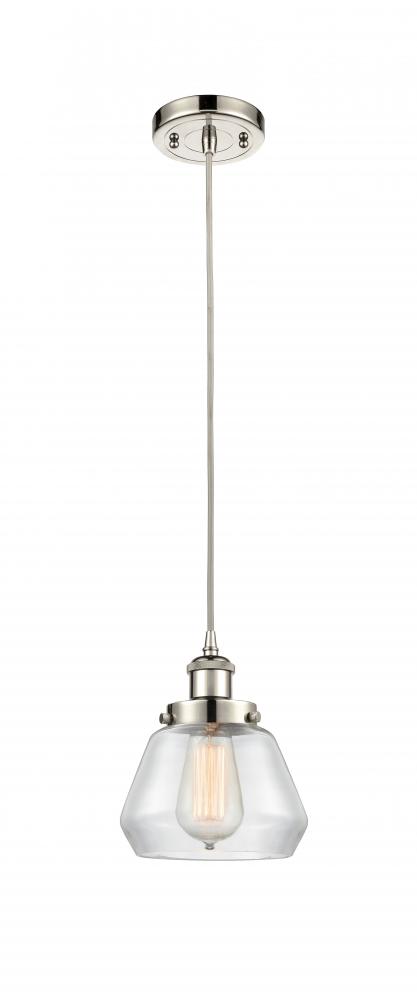 Fulton - 1 Light - 6 inch - Polished Nickel - Cord hung - Mini Pendant