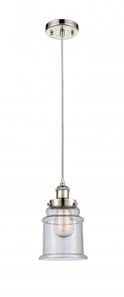 Canton - 1 Light - 6 inch - Polished Nickel - Cord hung - Mini Pendant