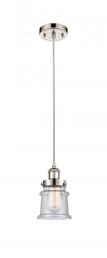 Canton - 1 Light - 6 inch - Polished Nickel - Cord hung - Mini Pendant