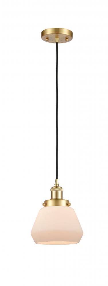 Fulton - 1 Light - 6 inch - Satin Gold - Cord hung - Mini Pendant