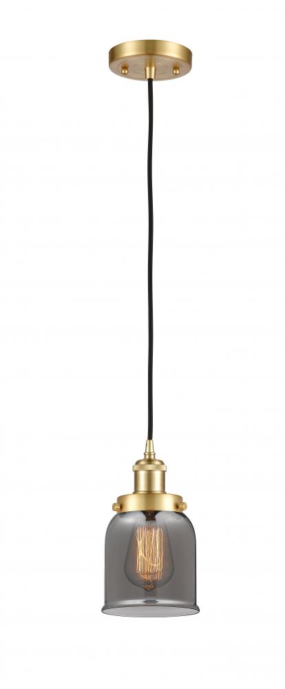 Bell - 1 Light - 5 inch - Satin Gold - Cord hung - Mini Pendant