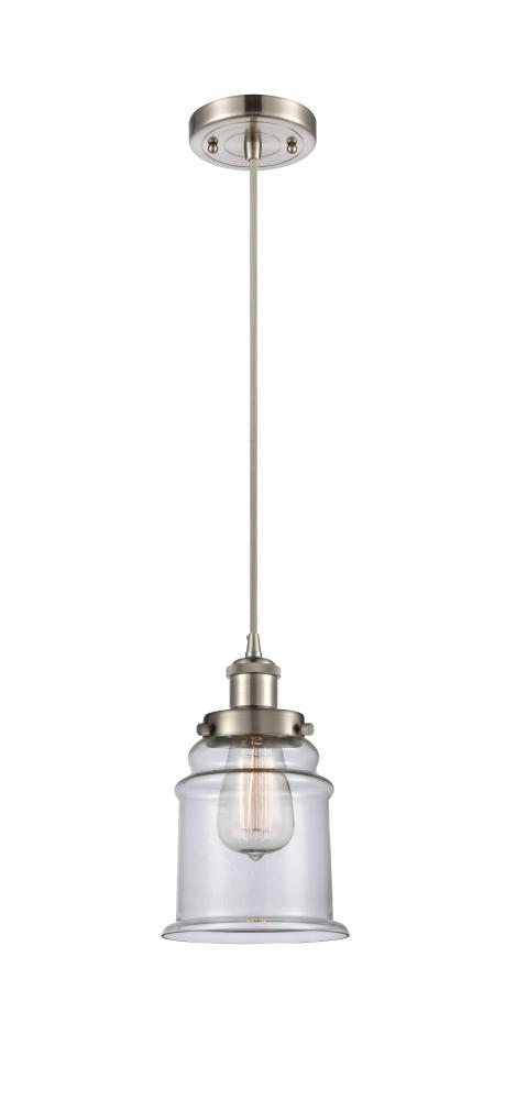 Canton - 1 Light - 6 inch - Brushed Satin Nickel - Cord hung - Mini Pendant