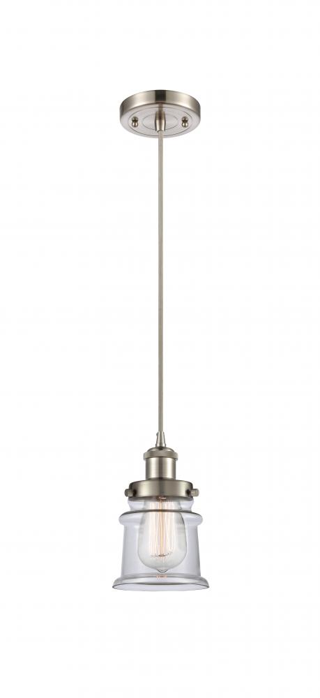 Canton - 1 Light - 6 inch - Brushed Satin Nickel - Cord hung - Mini Pendant