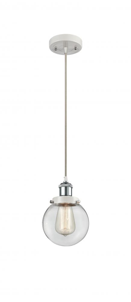 Beacon - 1 Light - 6 inch - White Polished Chrome - Cord hung - Mini Pendant
