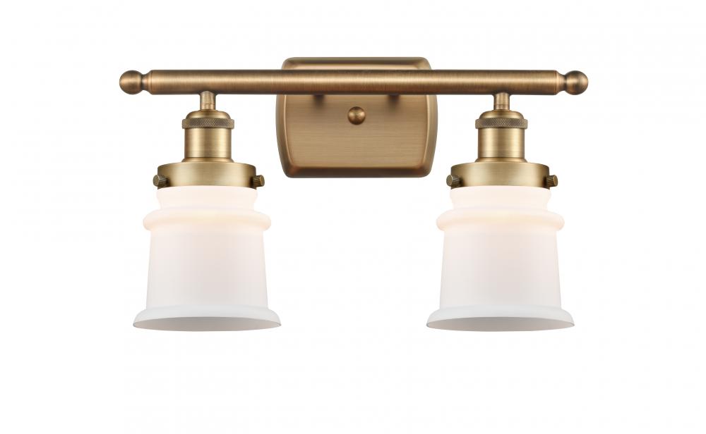 Canton - 2 Light - 16 inch - Brushed Brass - Bath Vanity Light