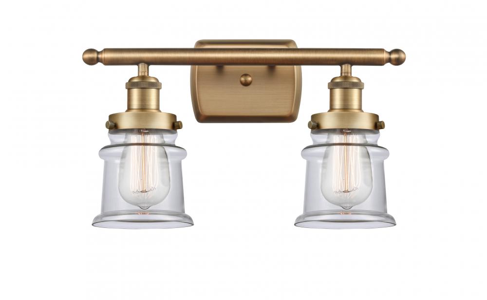 Canton - 2 Light - 16 inch - Brushed Brass - Bath Vanity Light