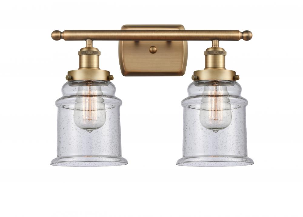 Canton - 2 Light - 16 inch - Brushed Brass - Bath Vanity Light