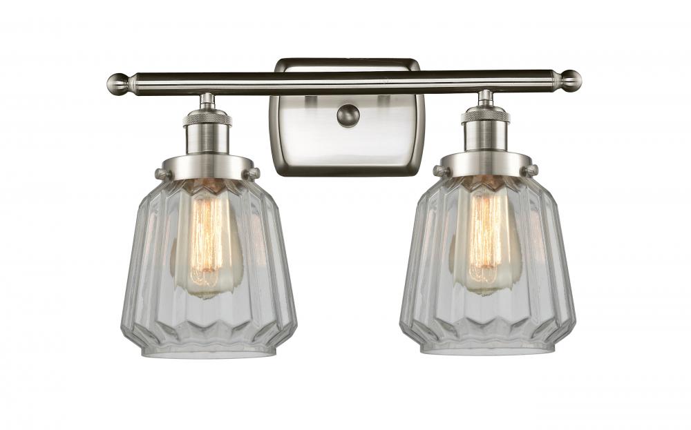 Chatham - 2 Light - 16 inch - Brushed Satin Nickel - Bath Vanity Light