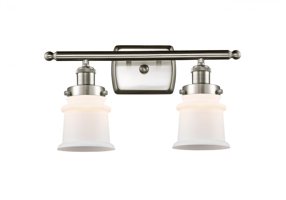 Canton - 2 Light - 16 inch - Brushed Satin Nickel - Bath Vanity Light