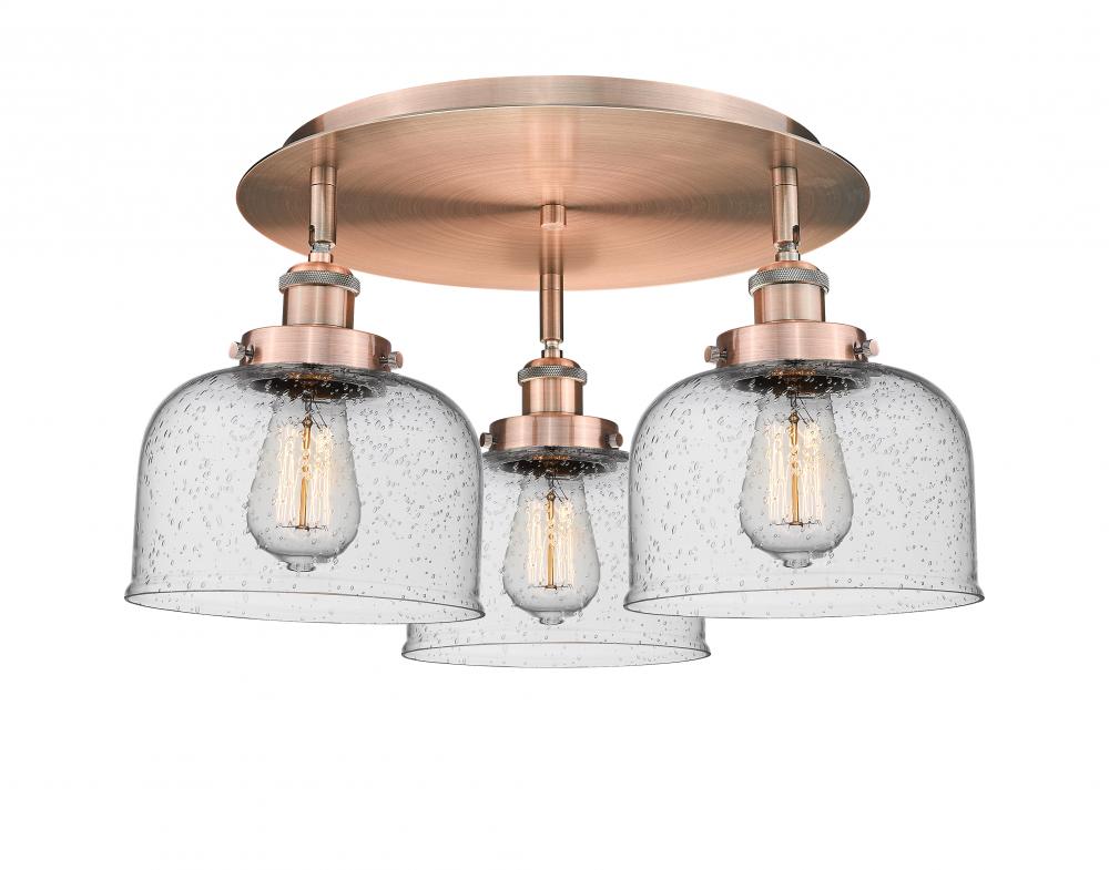 Cone - 3 Light - 20 inch - Antique Copper - Flush Mount