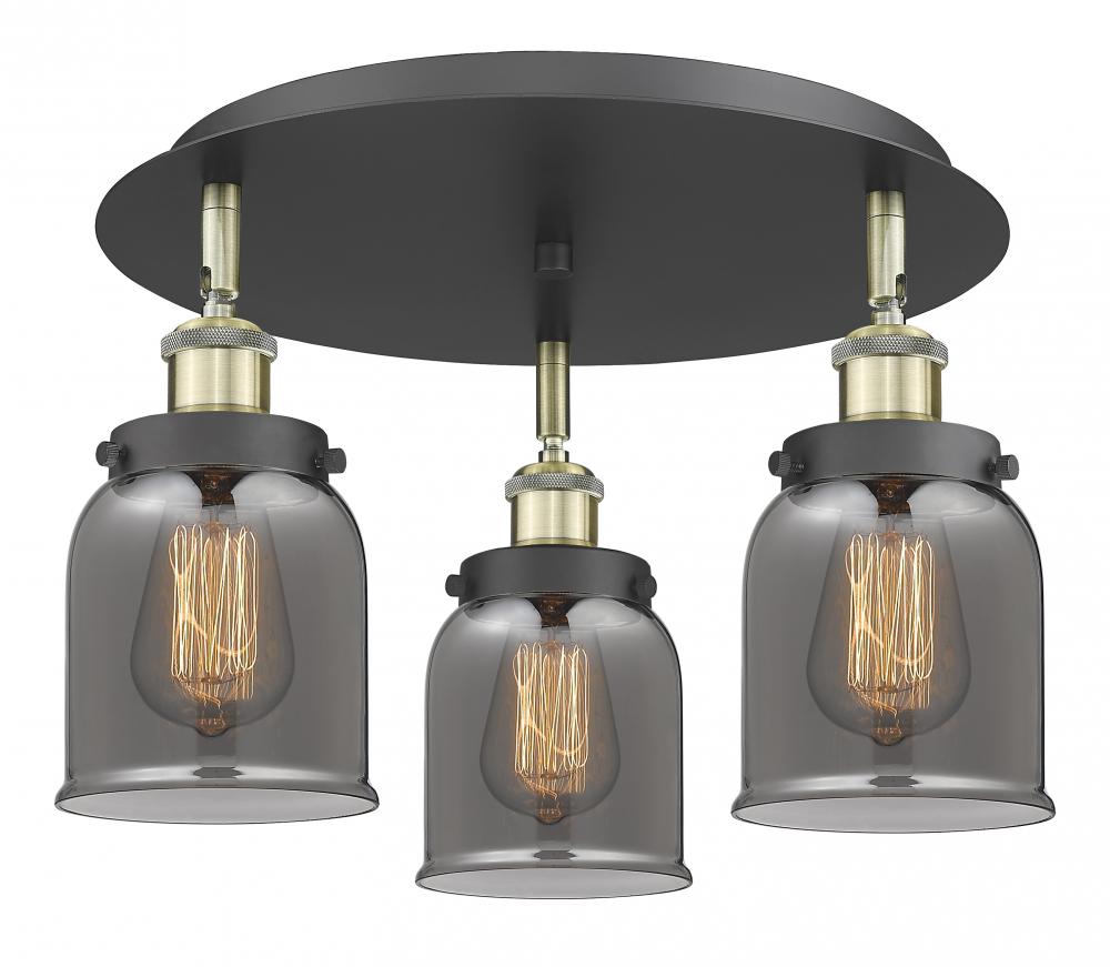Cone - 3 Light - 17 inch - Black Antique Brass - Flush Mount