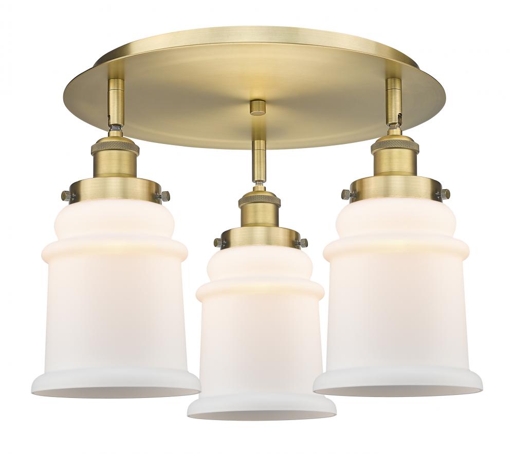 Canton - 3 Light - 18 inch - Brushed Brass - Flush Mount