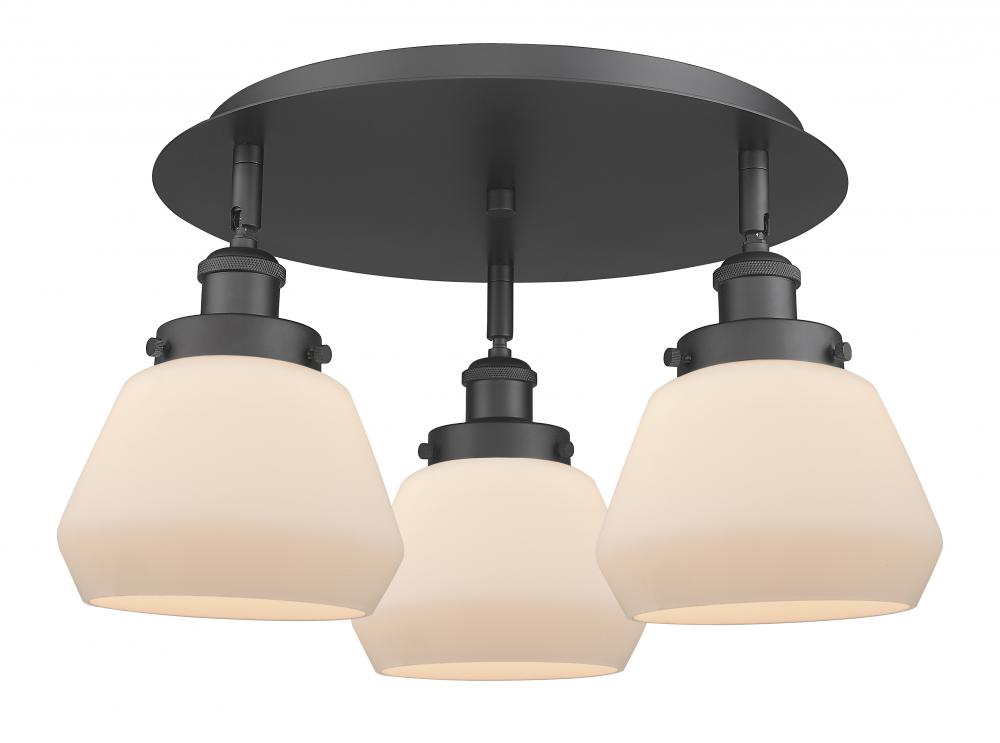 Fulton - 3 Light - 19 inch - Matte Black - Flush Mount