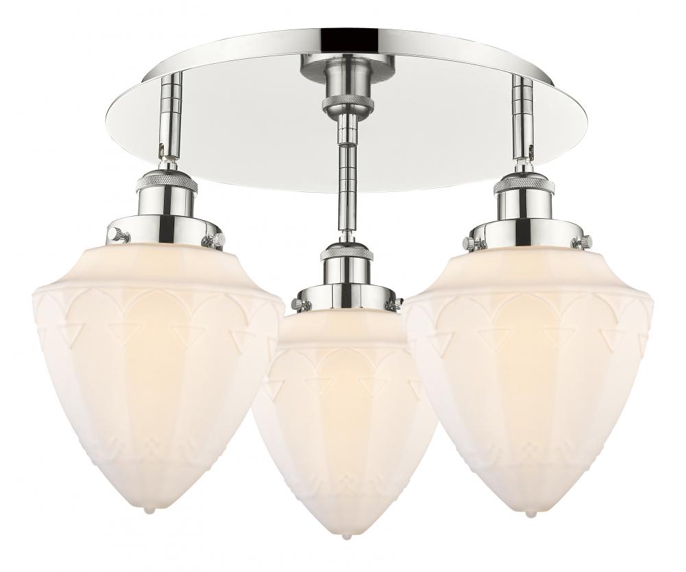 Bullet - 3 Light - 18 inch - Polished Nickel - Flush Mount