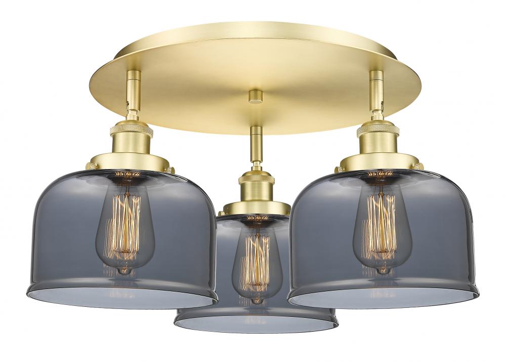 Cone - 3 Light - 20 inch - Satin Gold - Flush Mount