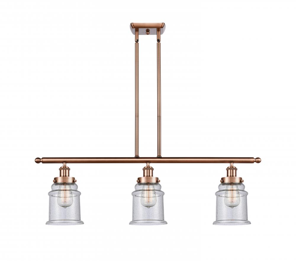 Canton - 3 Light - 36 inch - Antique Copper - Stem Hung - Island Light