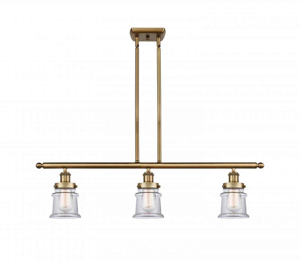 Canton - 3 Light - 36 inch - Brushed Brass - Stem Hung - Island Light