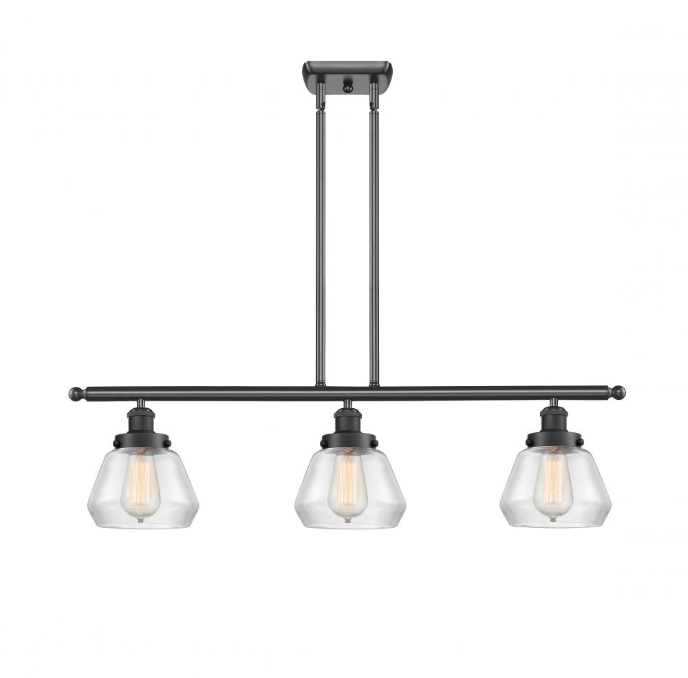 Fulton - 3 Light - 36 inch - Matte Black - Stem Hung - Island Light