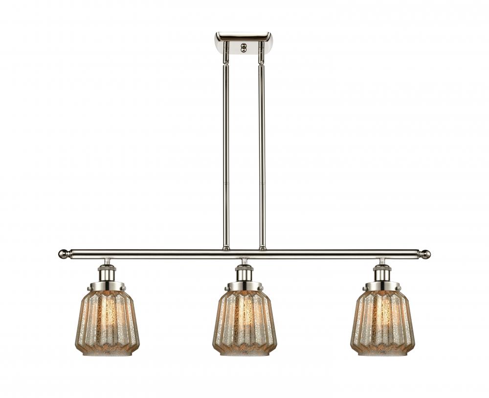 Chatham - 3 Light - 36 inch - Polished Nickel - Stem Hung - Island Light