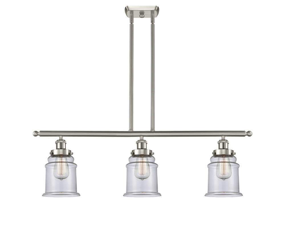 Canton - 3 Light - 36 inch - Brushed Satin Nickel - Stem Hung - Island Light