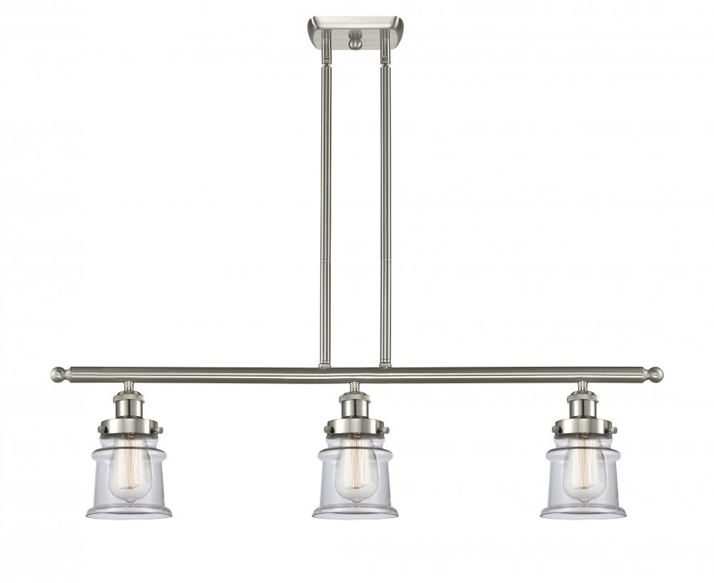 Canton - 3 Light - 36 inch - Brushed Satin Nickel - Stem Hung - Island Light