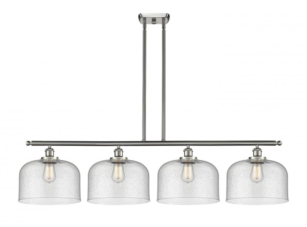 Bell - 4 Light - 48 inch - Brushed Satin Nickel - Stem Hung - Island Light