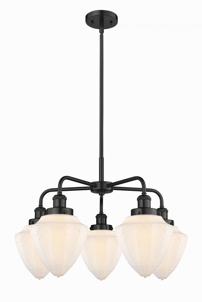 Bullet - 5 Light - 24 inch - Matte Black - Chandelier