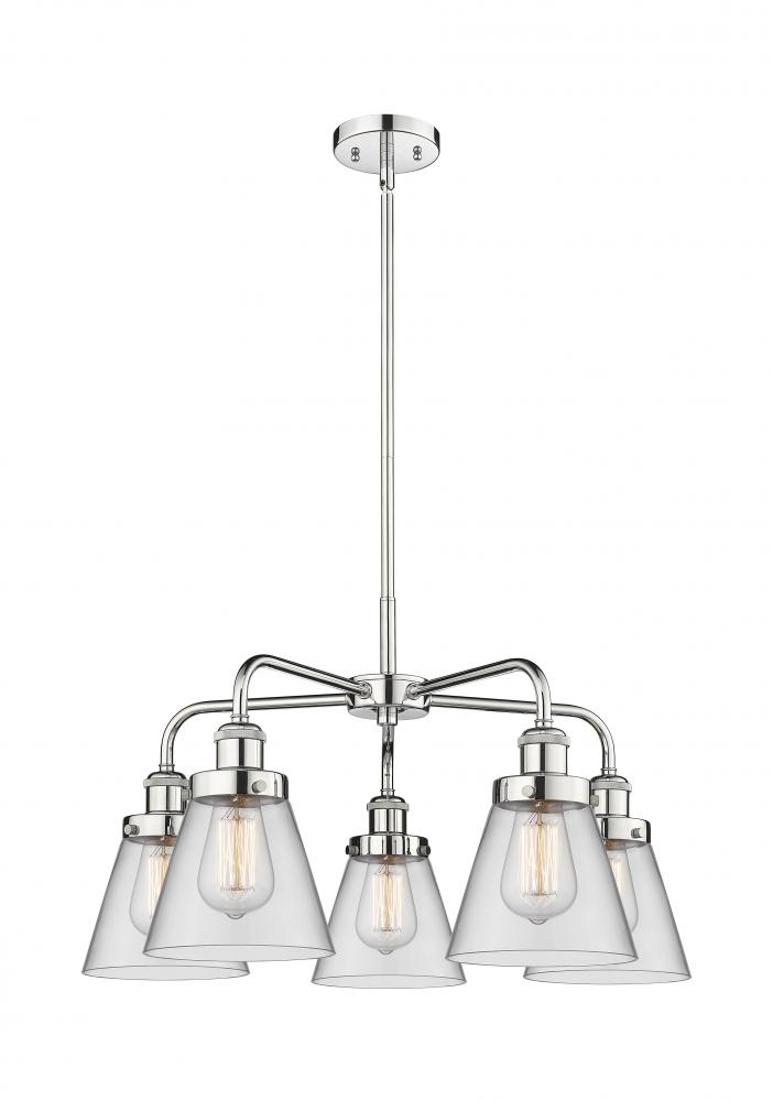 Cone - 5 Light - 25 inch - Polished Chrome - Chandelier