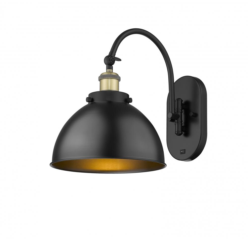 Ballston Urban - 1 Light - 10 inch - Black Antique Brass - Adjustable Swing Arm