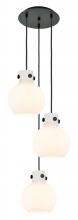 Innovations Lighting 113-410-1PS-BK-G410-8WH - Newton Sphere - 3 Light - 16 inch - Matte Black - Cord hung - Multi Pendant