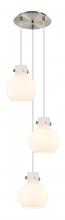 Innovations Lighting 113-410-1PS-SN-G410-8WH - Newton Sphere - 3 Light - 16 inch - Brushed Satin Nickel - Cord hung - Multi Pendant