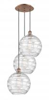 Innovations Lighting 113B-3P-AC-G1213-12 - Athens Deco Swirl - 3 Light - 19 inch - Antique Copper - Cord hung - Multi Pendant